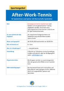 After-Work-Tennis @ Tennisklub Blau-Gold Steglitz | Berlin | Berlin | Deutschland