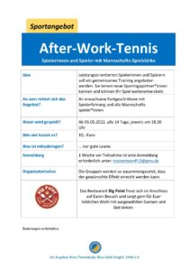 After work tennis