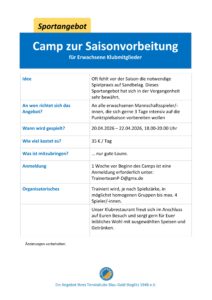 Camp zur Saisonvorbereitung @ Tennisklub Blau-Gold Steglitz e.V. - Nur für Mitglieder